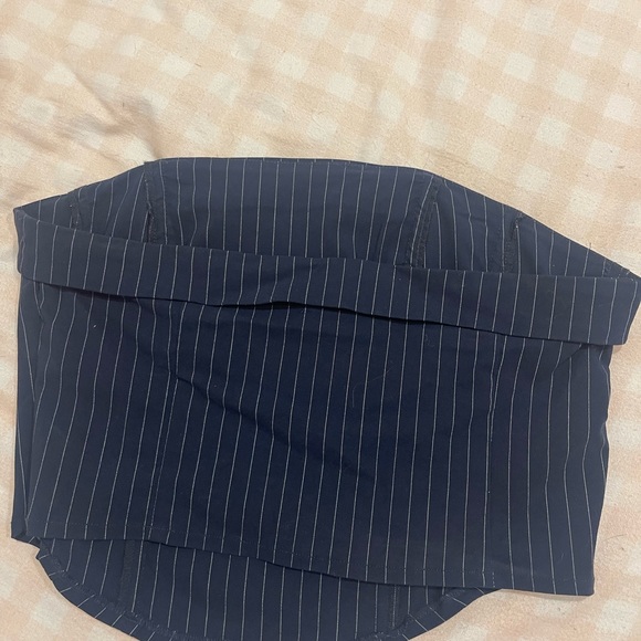 Glassons Navy Pin Stripe Top - Picture 2 of 3
